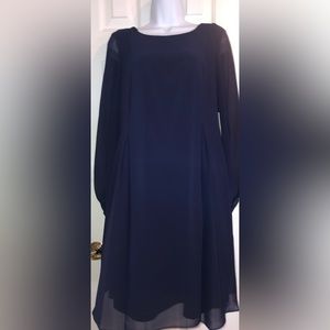 Nine West chiffon navy blue dress.